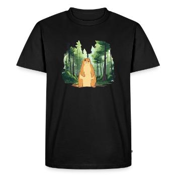 Strong groundhog nature landscape - Men's Premium Organic T-Shirt - black - Front - Nico (187cm)