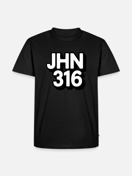 JHN 316 Christian Message - Men's Premium Organic T-Shirt - black