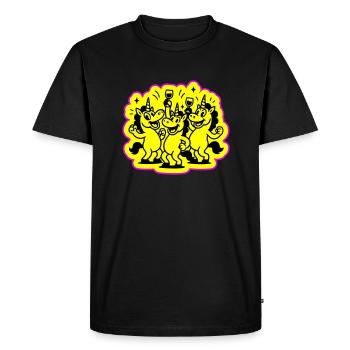 Licorne de fête drôle - T-shirt Premium bio Homme - noir - Devant - Nico (187cm)