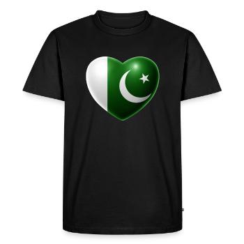 Coeur (Pakistan) - T-shirt Premium bio Homme - noir - Devant - Nico (187cm)