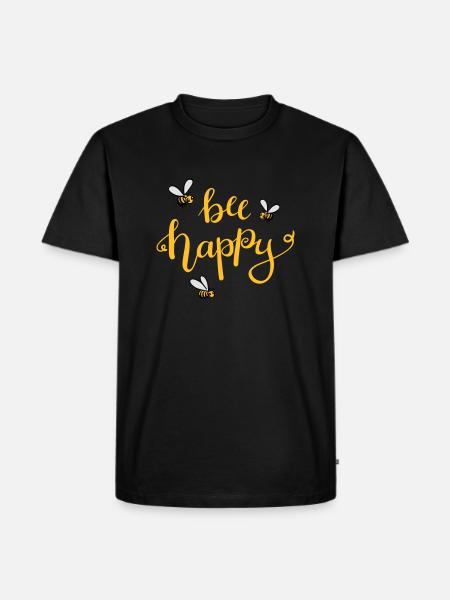 bee happy - Men's Premium Organic T-Shirt - black