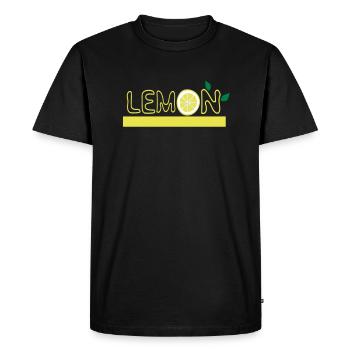 CITRON TXT et fruits de citron -2 - T-shirt Premium bio Homme - noir - Devant - Nico (187cm)