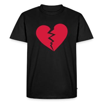 cœur brisé - T-shirt Premium bio Homme - noir - Devant - Nico (187cm)