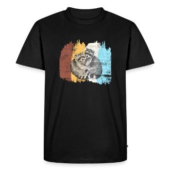 racoon - Men's Premium Organic T-Shirt - black - Front - Nico (187cm)