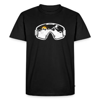 Ski Snowboard Goggles Skiing Snow Mountain Winter - Men's Premium Organic T-Shirt - black - Front - Nico (187cm)