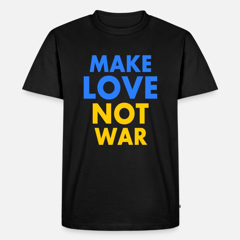 Make love not war - Männer Premium Bio T-Shirt - Schwarz