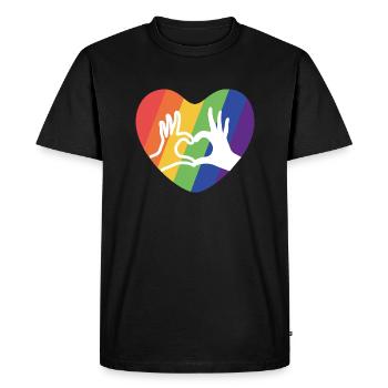 Vêtements LGBTQ+ - T-shirt Premium bio Homme - noir - Devant - Nico (187cm)