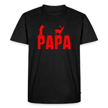 PAPA CHASSEUR DE CERFS - T-shirt Premium bio Homme - noir - Devant - Nico (187cm)