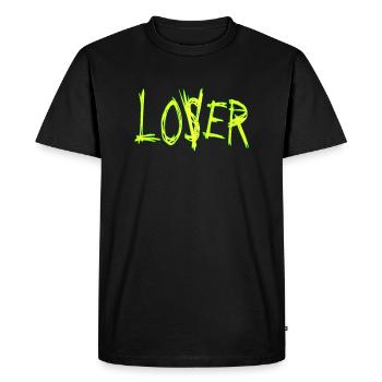 Loser lover drôle mème clown geek cool vintage - T-shirt Premium bio Homme - noir - Devant - Nico (187cm)