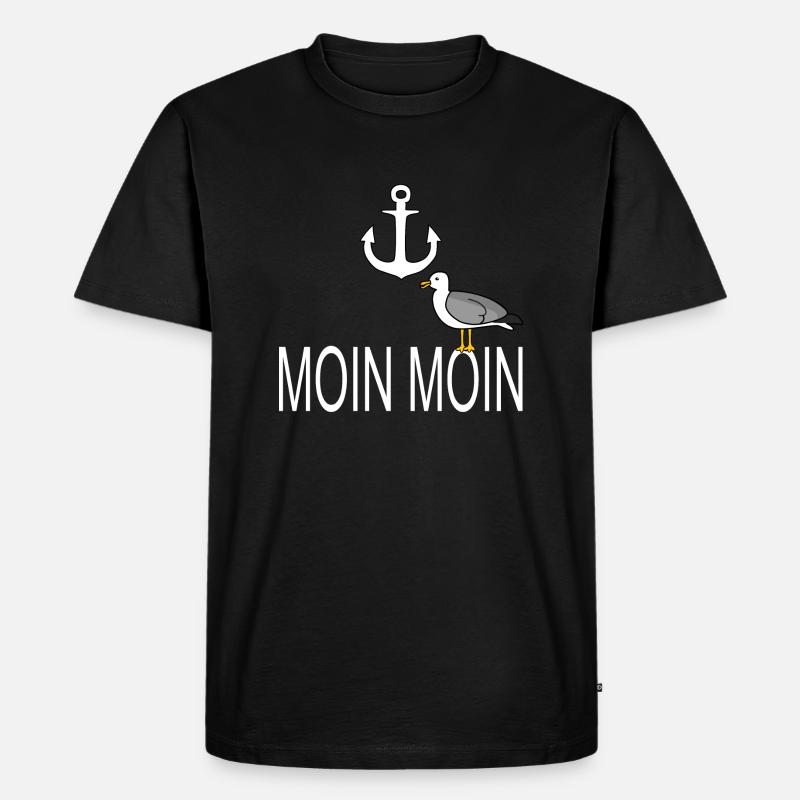 Moin Moin - Männer Premium Bio T-Shirt - Schwarz