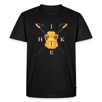 hiking adventure mountain hiking - Men's Premium Organic T-Shirt - black - Front - Nico (187cm)