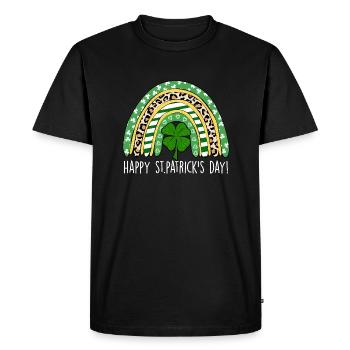 Bonne Saint-Patrick Saint Patrick Irlande Irlandais - T-shirt Premium bio Homme - noir - Devant - Nico (187cm)