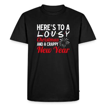 6 Voici un Noël moche et une nouvelle année merdique - T-shirt Premium bio Homme - noir - Devant - Nico (187cm)