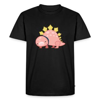 Dinosaure cute rose - T-shirt Premium bio Homme - noir - Devant - Nico (187cm)