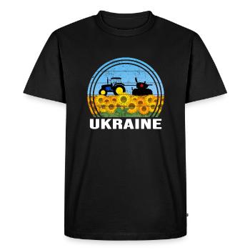 UKRAINE TRACTEUR UKRAINIEN SUPPORT AVANT - T-shirt Premium bio Homme - noir - Devant - Nico (187cm)