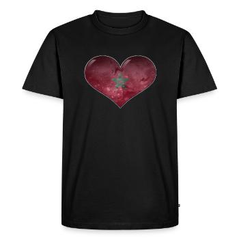 Coeur marocain - T-shirt Premium bio Homme - noir - Devant - Nico (187cm)