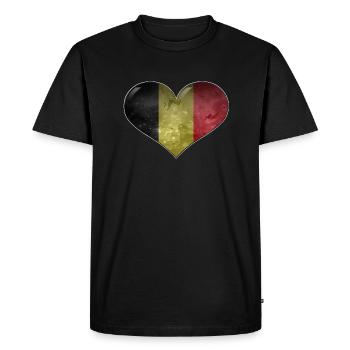Belgique Coeur - T-shirt Premium bio Homme - noir - Devant - Nico (187cm)