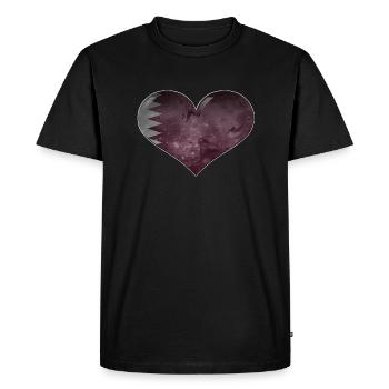 Cœur du Qatar - T-shirt Premium bio Homme - noir - Devant - Nico (187cm)