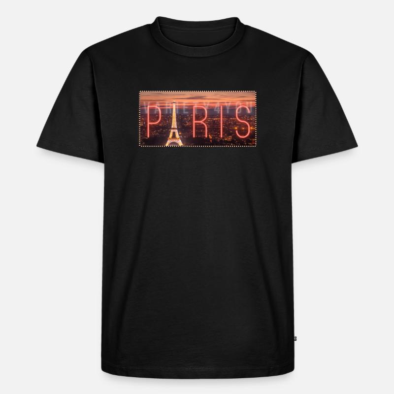 Design Paris"Eifelturm" - Männer Premium Bio T-Shirt - Schwarz