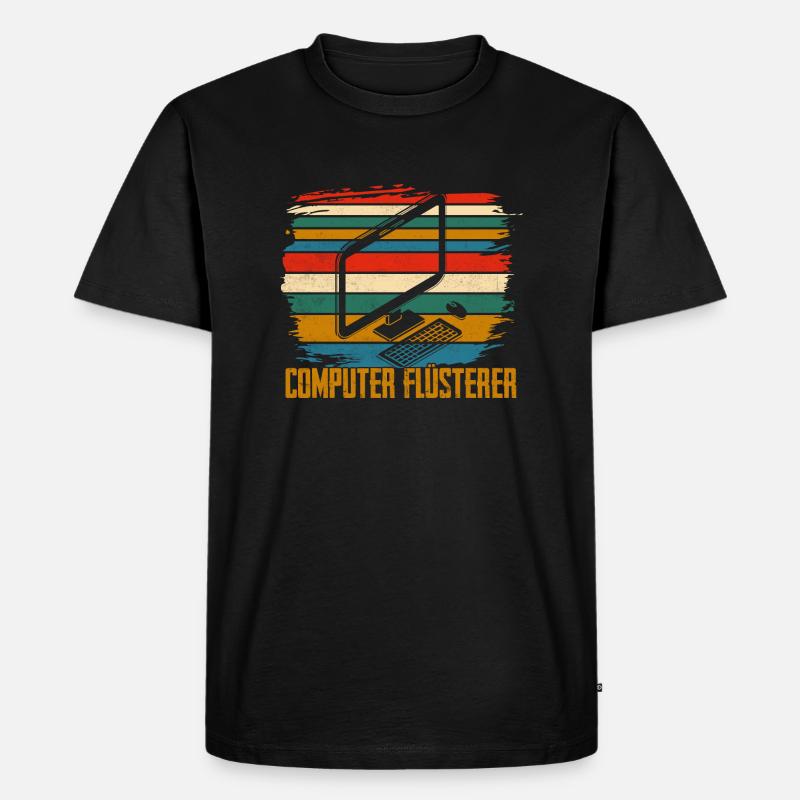 Computer Flüsterer IT Programmierer - Männer Premium Bio T-Shirt - Schwarz