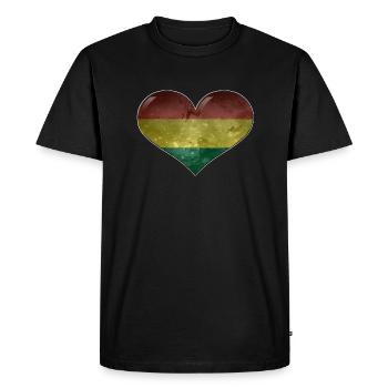 Cœur de la Bolivie - T-shirt Premium bio Homme - noir - Devant - Nico (187cm)