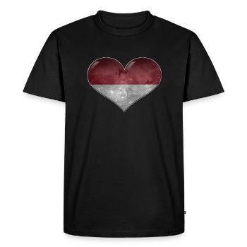 Indonésie Coeur - T-shirt Premium bio Homme - noir - Devant - Nico (187cm)