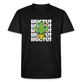 Hugtus Sweet kawaii Cactus, Câlins gratuits - T-shirt Premium bio Homme - noir - Devant - Nico (187cm)