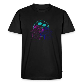 Wolves Moon - Men's Premium Organic T-Shirt - black - Front - Nico (187cm)
