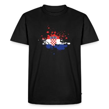 Drapeau croate Drapeau croate - T-shirt Premium bio Homme - noir - Devant - Nico (187cm)