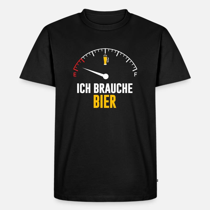 ich brauche bier tacho - Männer Premium Bio T-Shirt - Schwarz