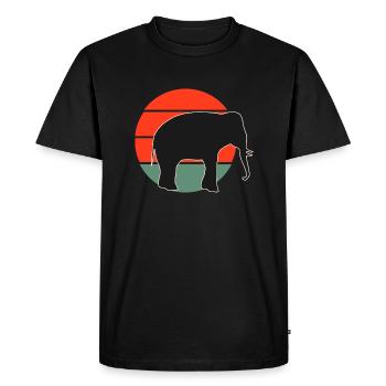 Design vintage de coucher de soleil d’éléphant - T-shirt Premium bio Homme - noir - Devant - Nico (187cm)