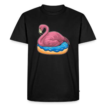 Canard avec beignet Drôle de flamant rose T-shirt - T-shirt Premium bio Homme - noir - Devant - Nico (187cm)
