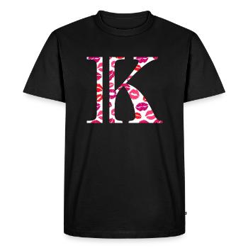Lettre k bisous - T-shirt Premium bio Homme - noir - Devant - Nico (187cm)