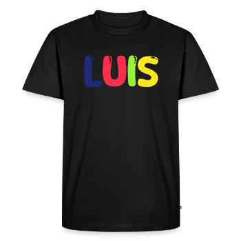 Name - Luis - Men's Premium Organic T-Shirt - black - Front - Nico (187cm)