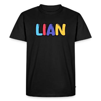 Nom - Lian - T-shirt Premium bio Homme - noir - Devant - Nico (187cm)