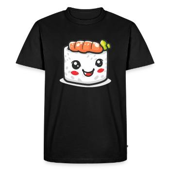 Sweet Sushi Comic - Men's Premium Organic T-Shirt - black - Front - Nico (187cm)