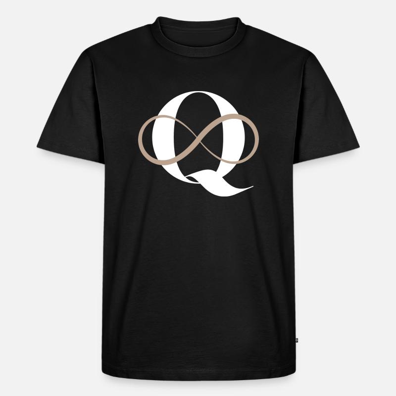 Unendlicher Buchstabe q - Männer Premium Bio T-Shirt - Schwarz