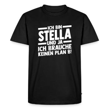 Prénom Stella - T-shirt Premium bio Homme - noir - Devant - Nico (187cm)