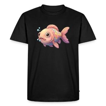Colorful Fish with Shimmering Scales - Men's Premium Organic T-Shirt - black - Front - Nico (187cm)