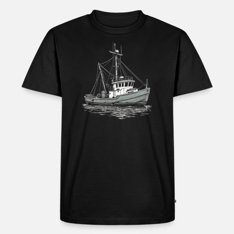 Fischkutter - Männer Premium Bio T-Shirt - Schwarz