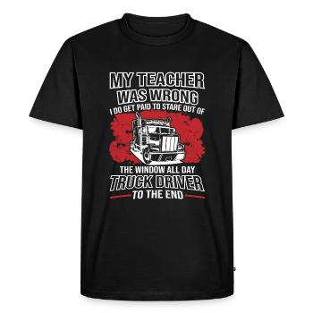 Conducteur de camion - T-shirt Premium bio Homme - noir - Devant - Nico (187cm)