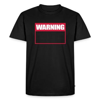 Panneau d’avertissement Panneau d’avertissement Avertissement - T-shirt Premium bio Homme - noir - Devant - Nico (187cm)