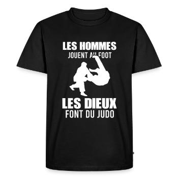 Les Dieux Font Du Judo / Humour Judoka - T-shirt Premium bio Homme - noir - Devant - Nico (187cm)
