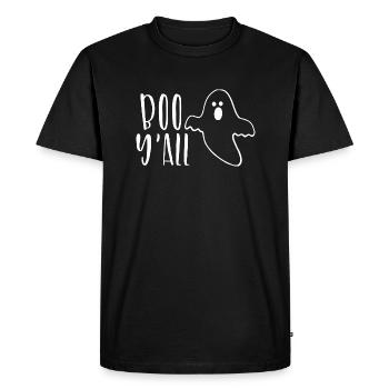 Boo Y'all Ghost Spooky Halloween Autumn Fall - Men's Premium Organic T-Shirt - black - Front - Nico (187cm)