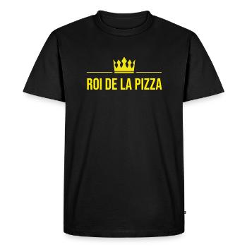 King of pizza - Men's Premium Organic T-Shirt - black - Front - Nico (187cm)