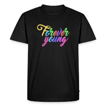Forever Young! - T-shirt Premium bio Homme - noir - Devant - Nico (187cm)
