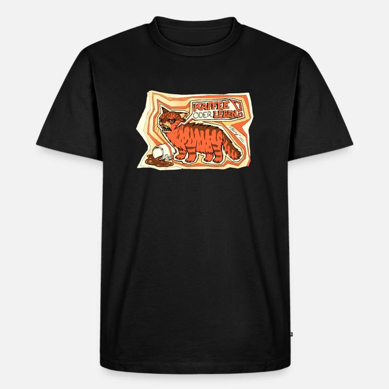 Kaffee oder Leben - Männer Premium Bio T-Shirt - Schwarz