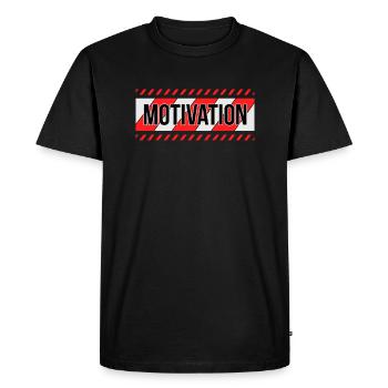 MOTIVATION - Men's Premium Organic T-Shirt - black - Front - Nico (187cm)