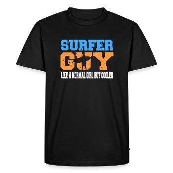Surfeur guy comme un gars normal mais plus cool présent - T-shirt Premium bio Homme - noir - Devant - Nico (187cm)