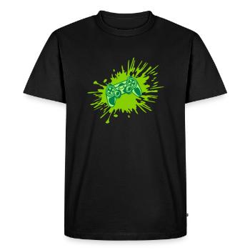 Color Splashes Console Retro Controller - Men's Premium Organic T-Shirt - black - Front - Nico (187cm)